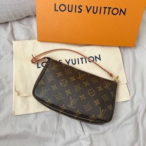 Auth Louis Vuitton Monogram Pochette Accessories